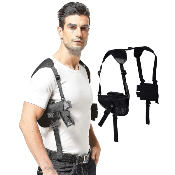 Holster Fits Compact To Large Pistols Concealed Shoulder Mount Holster With Magazine Pouch For Left And Right