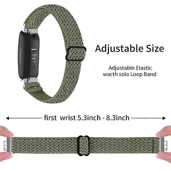 【BQ】Compatible Wave Pattern Woven Nylon Strap for Fitbit Inspire 3 - Replacement Band Turquoise