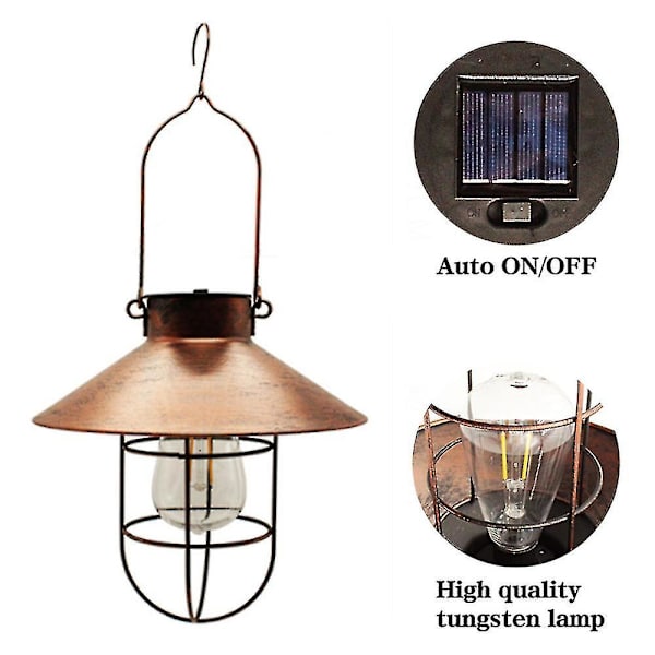 1 paket hängande Solar Lights Light With Krok Edison Bulb Lights (ingen glödlampa)