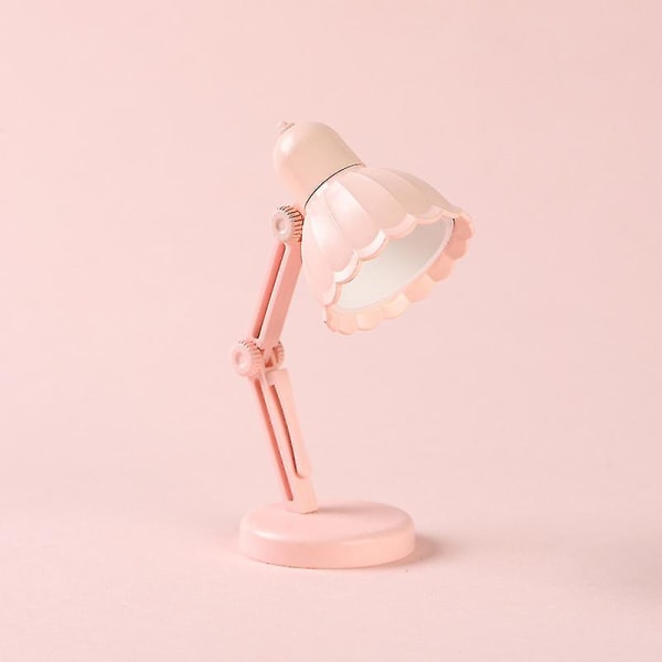 2 stk Mini liten bordlampe Led sammenleggbar bærbar liten nattlampe Magnetisk sug varm farge Øyebeskyttelse Lesebordlampe med klips 09A-pink