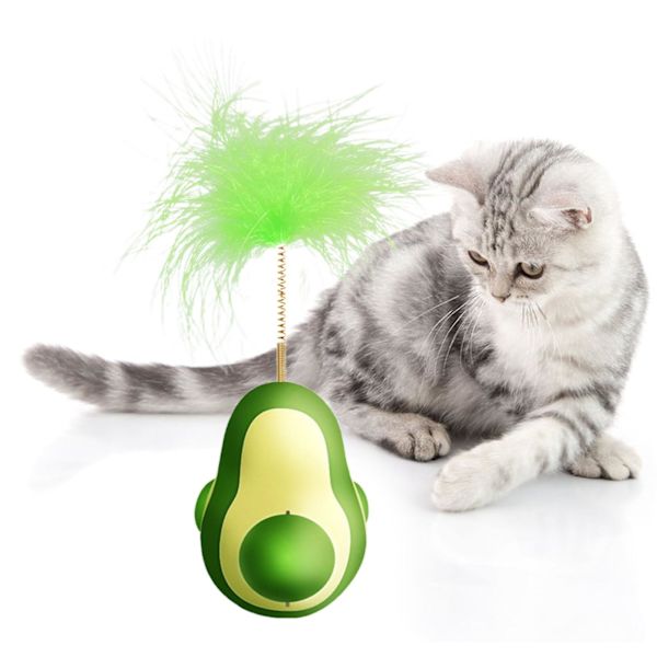 Cat Teaser Toy Bittålig Luontomateriaali Kreativ avokadoform Tumbler Husdjur Kattmynta Leksak Husdjurstillbehör Green