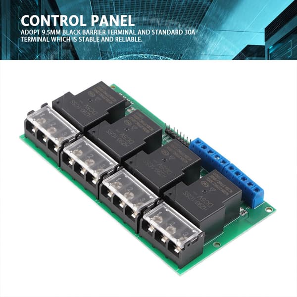 Højeffekts Firevejs Relæmodul Kontrolpanel Optokobler Isolation 30A YYG-4 DC5V