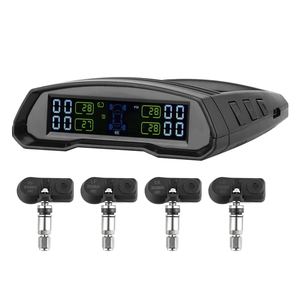 Trådløs dekktrykksmonitor solcelledrevet USB TPMS digital LCD-skjermsensor