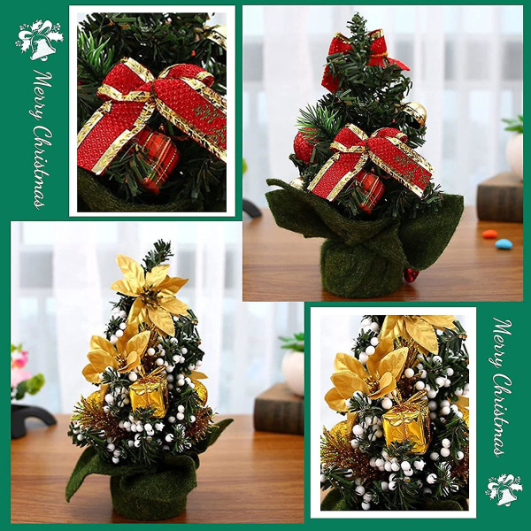 3stk Bordplade Juletræ Mini Juletræ Kunstigt juletræ