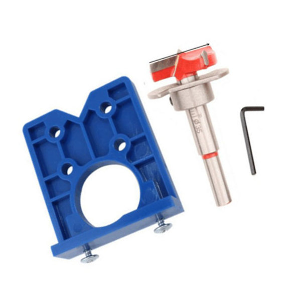 Dold Hinge Jig Kit 35mm ABS med exakt legering Hinge Borrningshål Router Jig för möbler