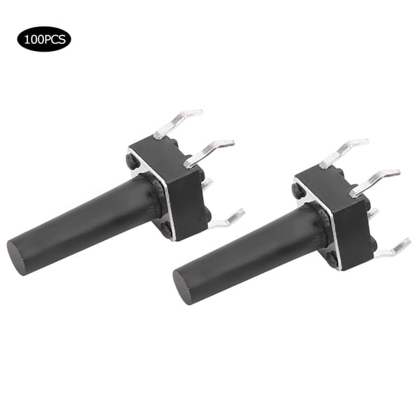 100 stk. Momentær taktil bryter Micro Button Engineering Plastic DC 12V 50mA DIP 6x6x15mm