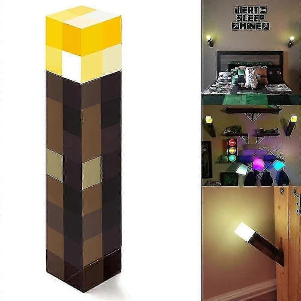 【BQ】Minecraft Game Peripheral Building Block Flashlight Night Light USB Home Decor Lamp Gift