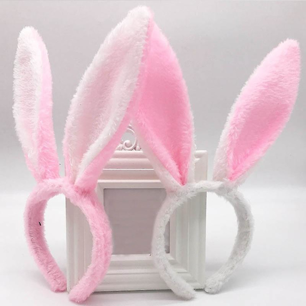 Sød kanin øre pandebånd påske voksne børn rekvisitter Plys hårbånd Bunny ear hårbånd Fest kostume dekorationer Hårtilbehør lilla hvid purple white