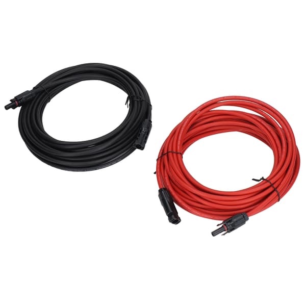 2st 10AWG 6mm² Solpanel Förlängningskabel 1000V DC Röd Svart 10m 32.8ft