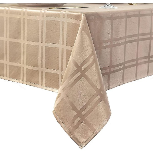Rektangulär bordsduk Pläd stil polyester bordsduk Spillsäker Skrynkla