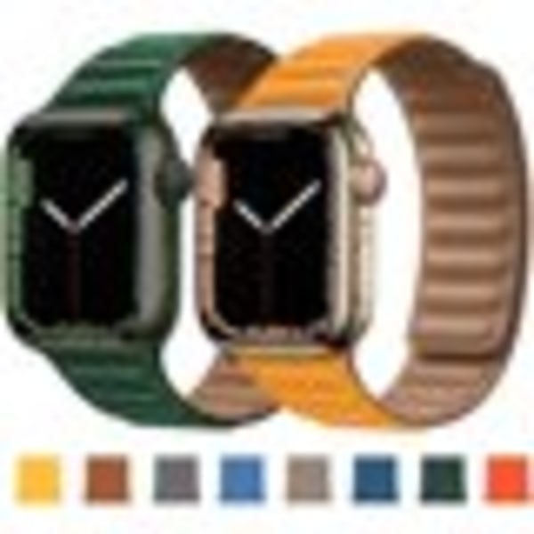 Leather Link stropp for Apple Watch Band 44mm 40mm 45mm 41mm 38mm 42mm Original