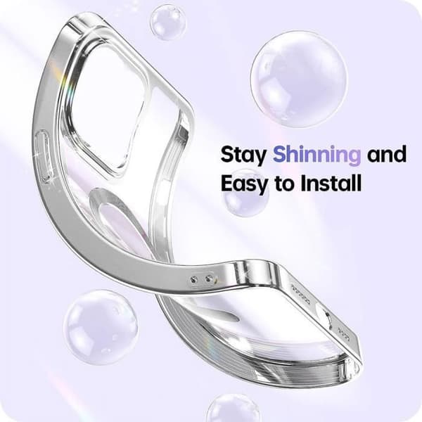 【BQ】Silikonetui til iPhone 16 Pro Max med magnetisk ring, gjennomsiktig skBQd Blank Sølv Kontur