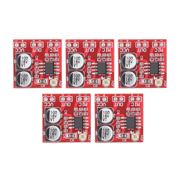 5-osainen elektreettimikrofonin vahvistinmoduuli säädettävällä vahvistuksella LM386 20-200x DC4V-12V