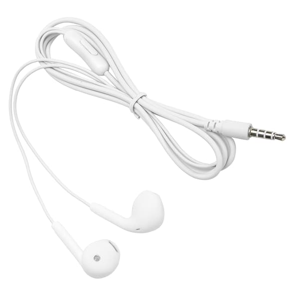 Universal HiFi-musikhörlurar med trådkontroll för mobiltelefon (vit)