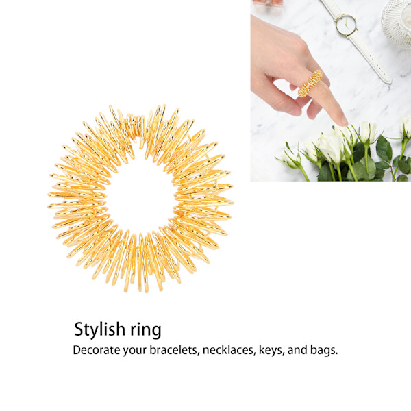 Spiky Sensoriska Fingerringar Stresslindrande Smärtterapi för Barn Vuxna Guld