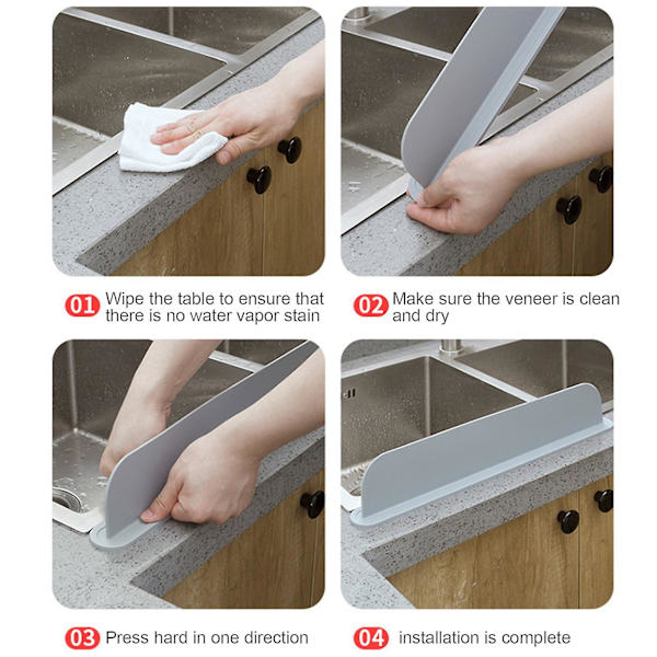 Køkkenvask Splash Guard Vaskbar og genanvendelig Island Sink Board Housewarming gaver White