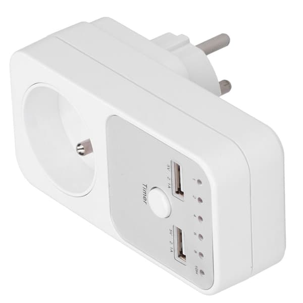 180V til 260V USB Smart Digital Nedtællingsur til Computer Telefonoplader