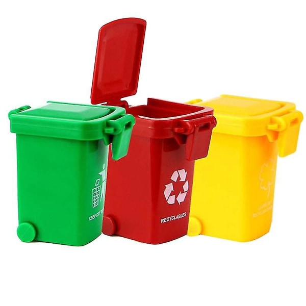 Hhcx-leketøy kjøretøy søppeldunker, 3 pakke leketøy søppelbil reservedeler, simulert søppelbøtte