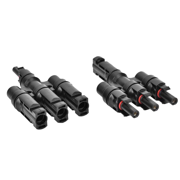 2 stk 4-veis solcellekabeladapter 1 til 3 T-type solcellepanelkabeladapterkontakt