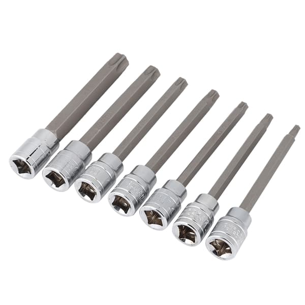 Extra lång Torx Star Bit Sockel Set, 7st, 3/8" Drive