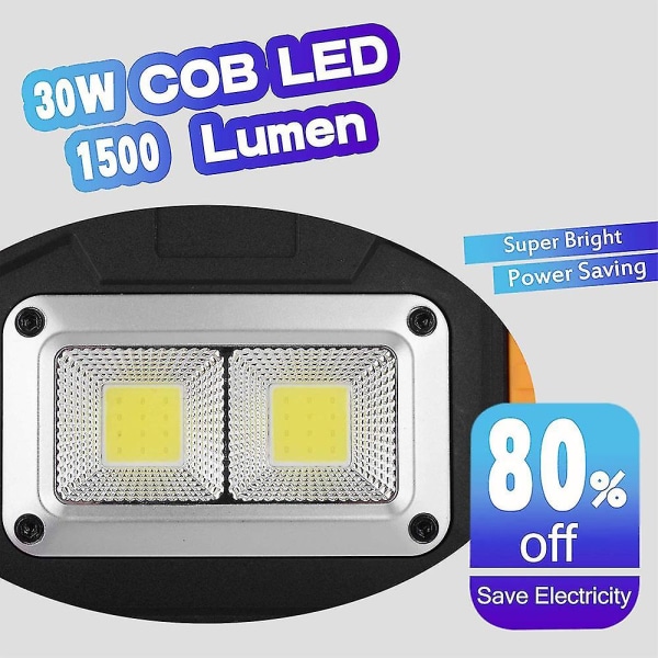 Cob Led -työvalo, ladattava kannettava valonheitin vedenpitävä valo