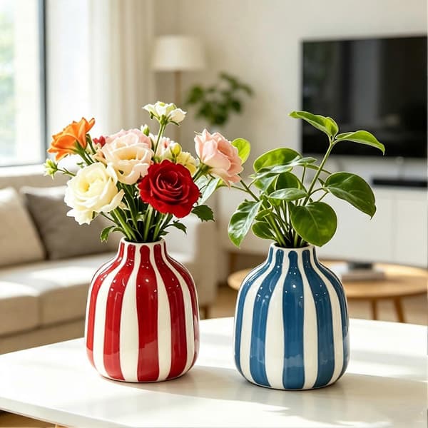 【BQ】Liten Dekorativ Blomkruka - Köksaccent för Rum - Heminredning Red