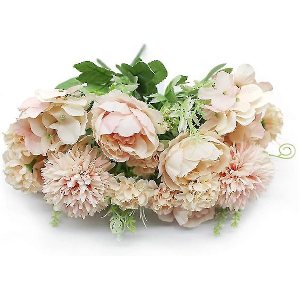 2 Kunstig Pæon Falsk Blomsterbuket Kunstig Brudebuket Falsk Blomsterbuket Kunstig Bryllupsfest & Bryllup Hjem Blomst Stue Blomster