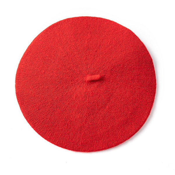 Kvinder Uld Baretter Fransk Kunstner Stil Varm Vinter Baretter Hat Retro Ensfarvet Beanie Ensfarvet Elegant Dame Alle efterårskasketter Red