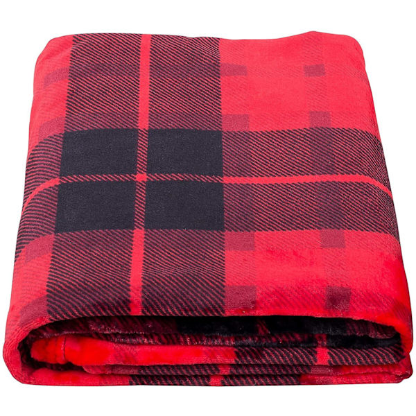 Flanelli fleecepeitto 127cm150cm All Season ruudullinen punainen peitto