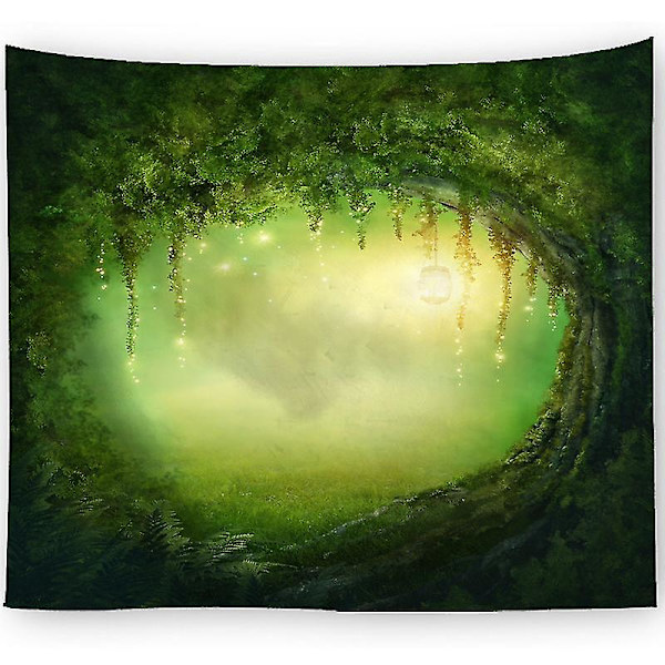 Fantasy Fairy Tale Mystisk Cave Print Vægophængning Tapestry Home Decor C 200x150cm
