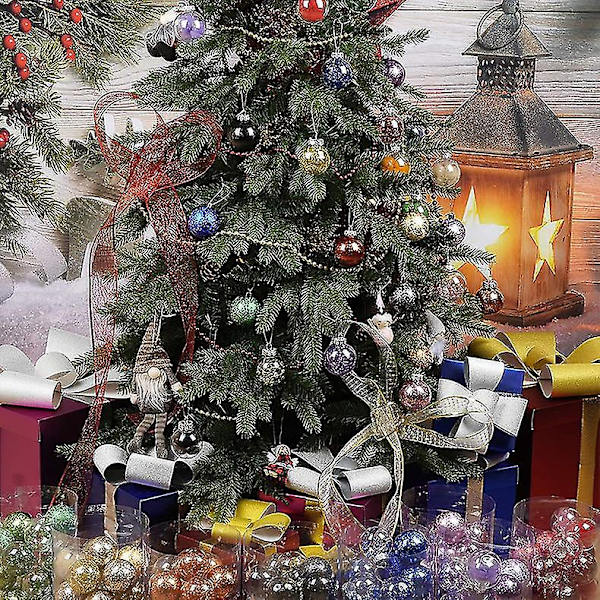24st/60mm Julgran Ball Hänge Ornament Ornament Party Röd Red