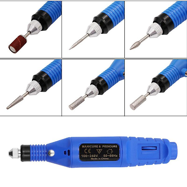 Neglemanikyr Usb Mini elektrisk sliping Variabel hastighet roterende verktøysett Borkrone Graveringspenn for fresing og poleringsverktøy