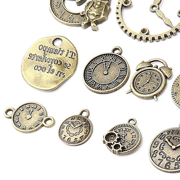20 stk./sæt ur vedhæng charms, flerfarvet blandet antik bronze ur Gear tandhjul charms Steampunk ur vedhæng