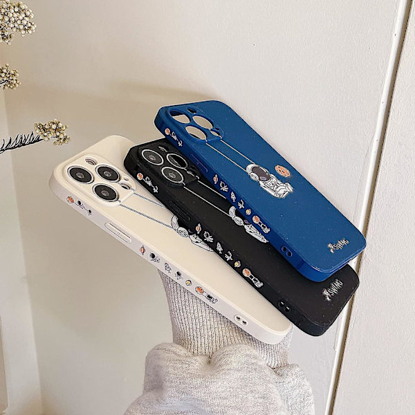 For Iphone 13 Söt Fodral, Cool Cartoon Swing Astronaut Planet Moon Design Snygg blød Tpu Bumper Stötsäker Anti-halk Protector Case (iphone 13, Vit