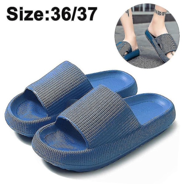 Slippers For Women And Men Quick Drying, Eva Open Toe Soft Non-slip Blue 36 37