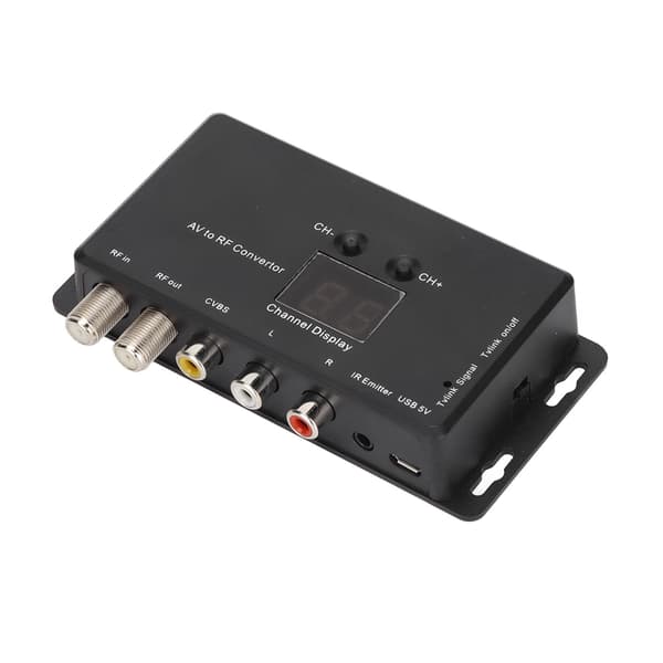 Justerbar TV-koblingsmodulator - Konverterer AV til RF for digitalboksar og A/V-kilder (PAL/NTSC støttes)