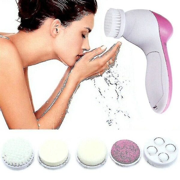 5in1 Electric Facial Face Spa Cleansing Brush Beauty Cleanser Exfolieringsverktyg