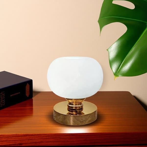 Bordslampa - USB-laddad LED-metallampa (Guld/Vit) | För kontor, vardagsrum och sovrum
