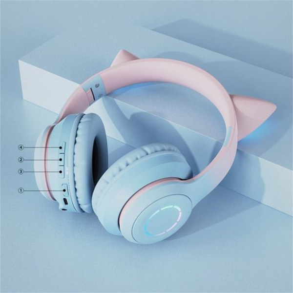 Cat Ear Light Up Over Ear Bluetooth Headset