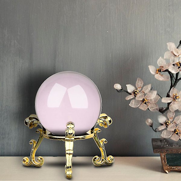 40 mm kristallkula med gyllene blomsterstativ kombination heminredning Pink