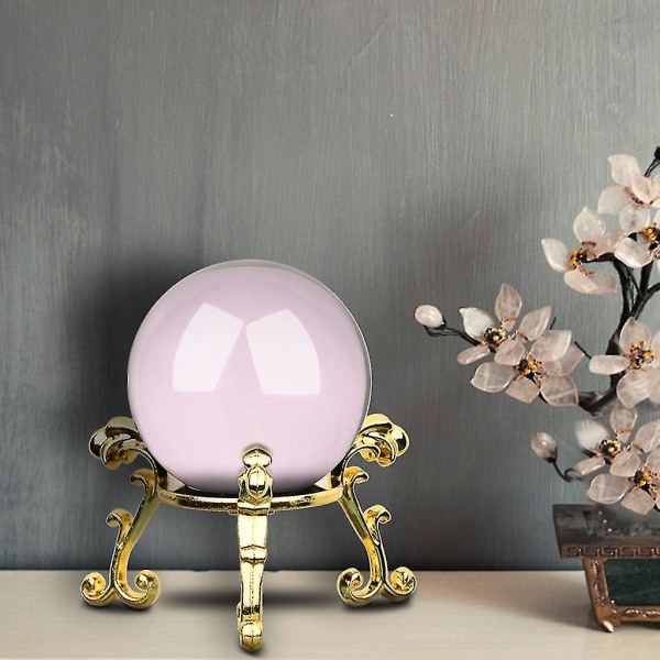 40 mm krystalkugle med gyldne blomsterstativ kombination boligdekoration Pink