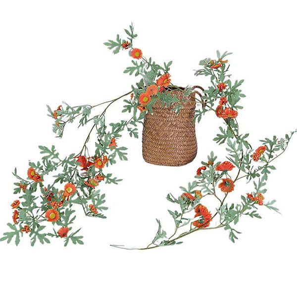 Simulering Small Daisy Rattan Boligudsmykning i europæisk stil Pastoral stil Krysantemum Vine Vinding Simulering Blomst Silke Blomst orange