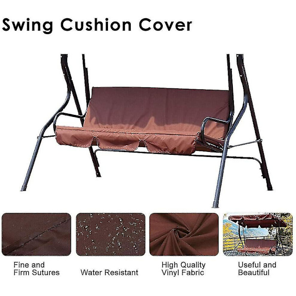Patio Swing Chair Seat Cover Patio Dustproof Replacement Cover Brown