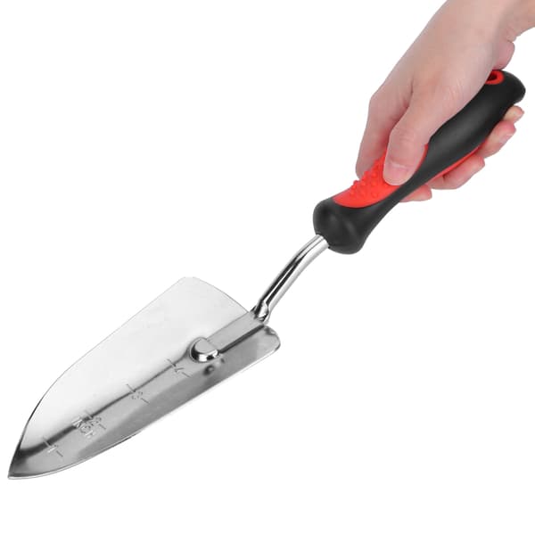 Trädgårdsspade för grävning och plantering, förkromad, trädgårdstillbehör 340 mm