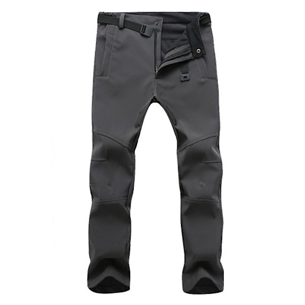 Herr Vattentät Utomhus Vinter Thermal Byxor Vindtäta Byxor För Vandring Skidåkning Grey 2XL