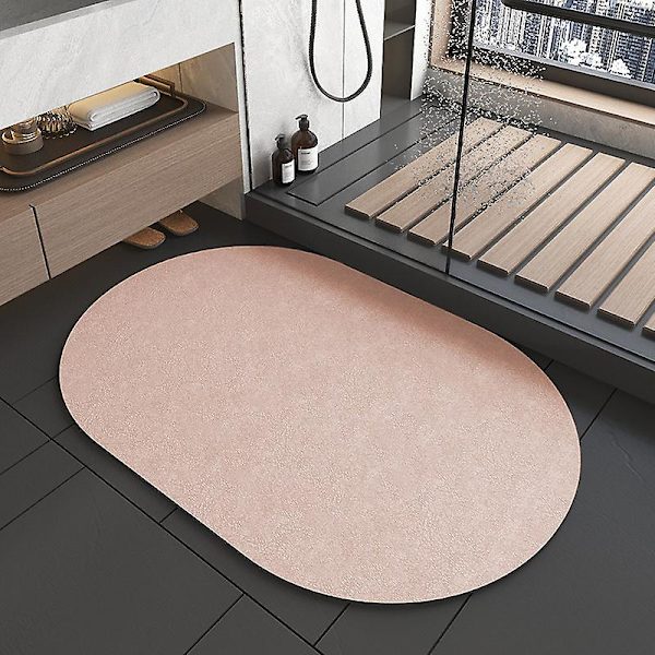 Diatoméjord Bløde måtter til badeværelse og toilet Absorberende gulvmåtter 60*90 cm Oval karry 60*90cm Oval curry