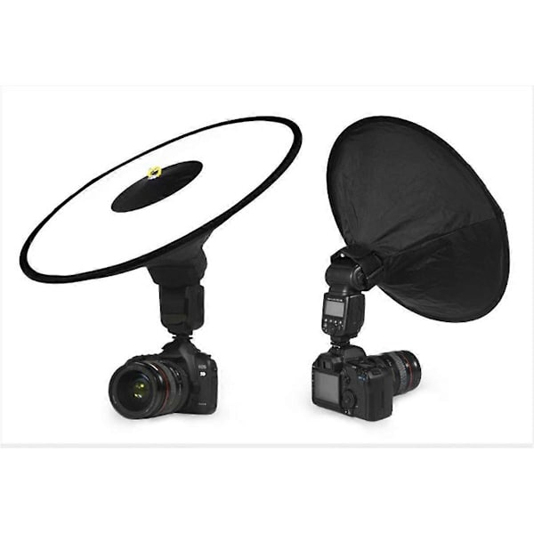 【BQ】Universal 44cm Rund Flash Softbox Bærbar Sammenfoldelig Stil Speedlite Diffuser Reflektor Rem til Kamera Flash As Shown