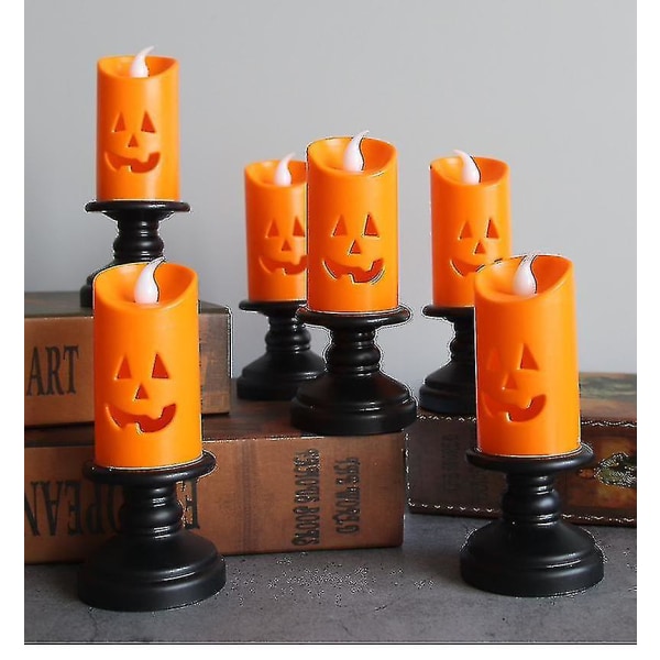 Halloween Led-lys Skrekk Skull Ghost Holder stearinlyslampe Glad Holloween festdekorasjon for hjemsøkte ornamenter