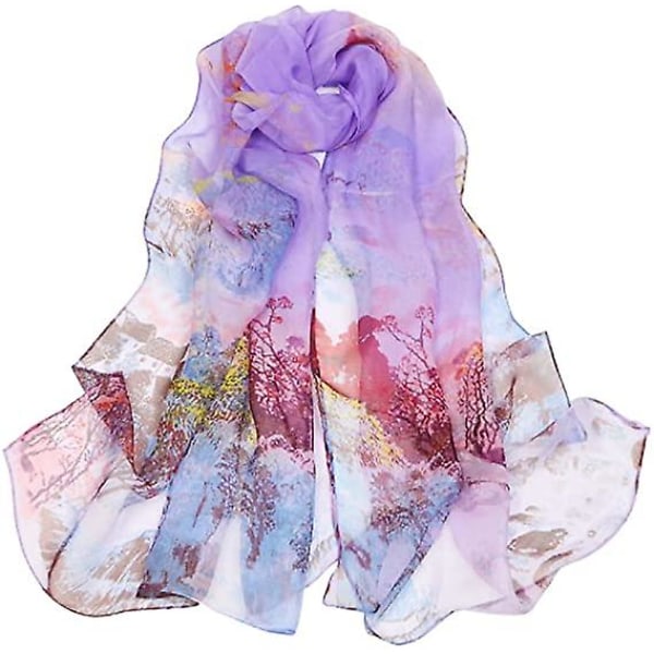 Silke Silkeorm Blomster All-match Silketørklæde
