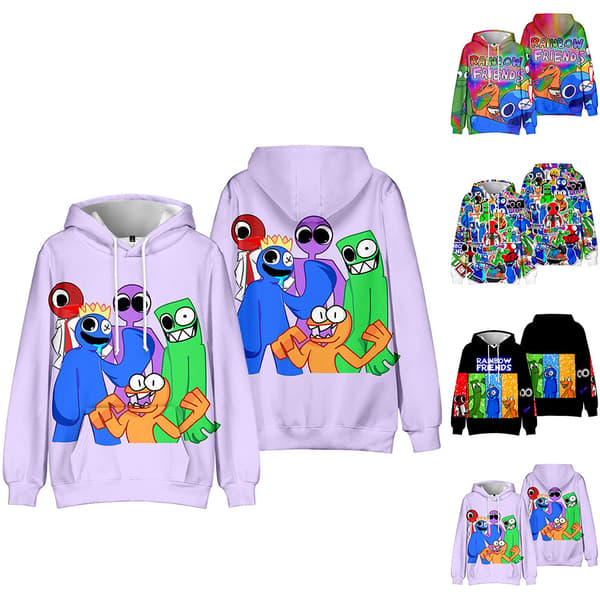 【BQ】Roblox Rainbow Friends Barneklær for Barn Vinter Hettegenser Genser D D 140cm